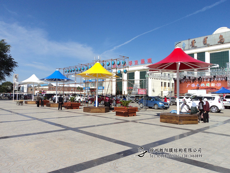 內蒙巴彥淖爾六角傘膜結構順利完工